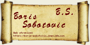 Boris Šobotović vizit kartica
